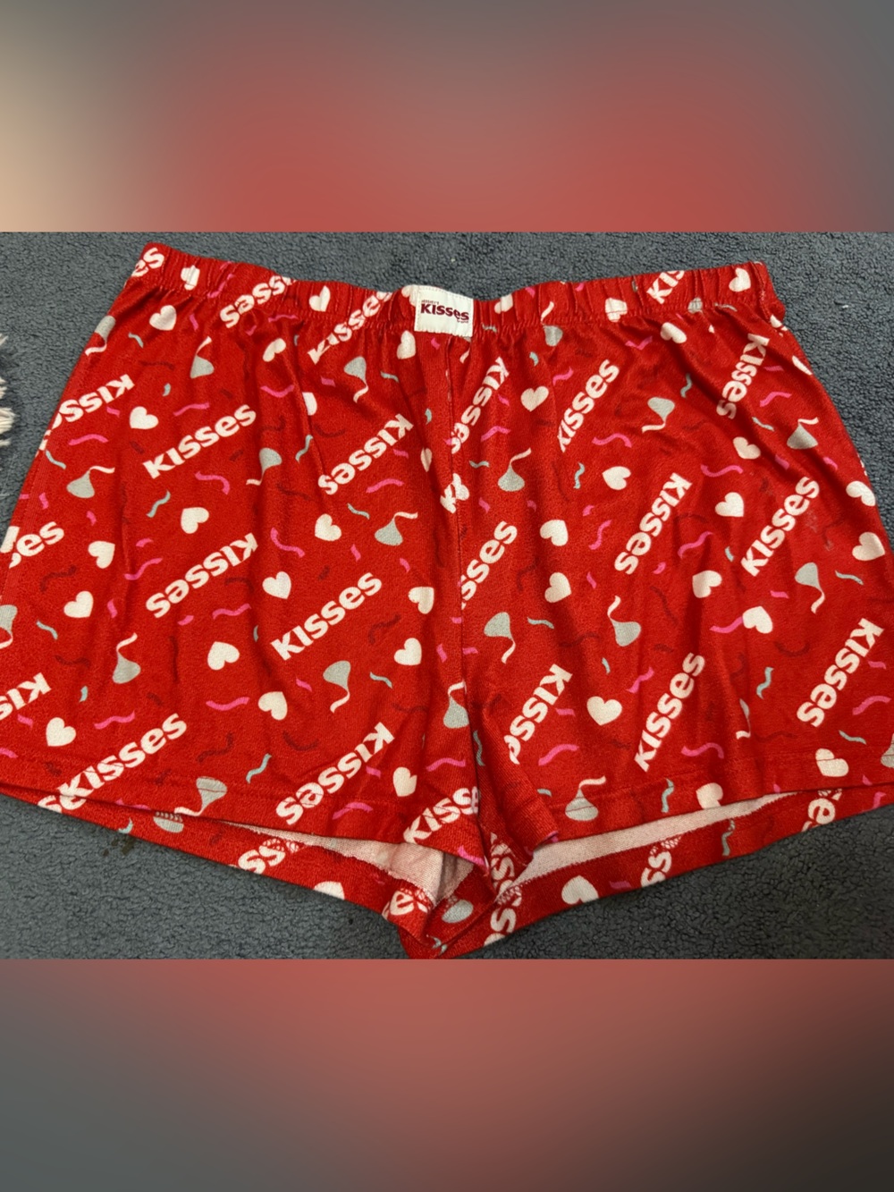 Kiss Red Kisses & Hearts Sleep Shorts
